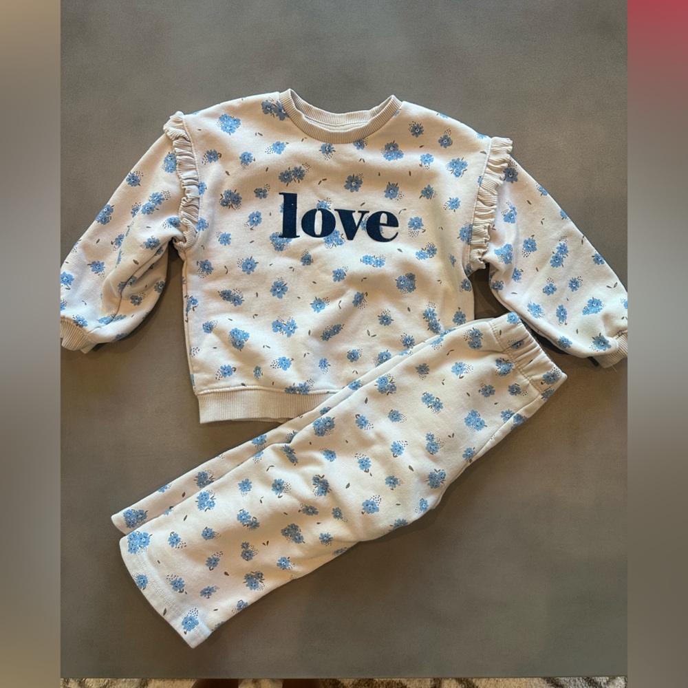 Zara floral matching sweat set 3T